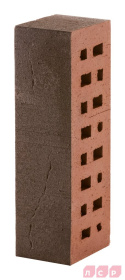 Клинкер фасадный темно-красный с черным песком "Лиссабон" 0,71 NF винтаж