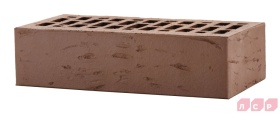Кирпич лицевой пустотелый тёмно-коричневый 1NF рустик