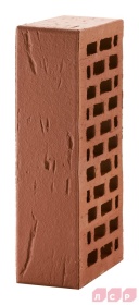 Кирпич лицевой пустотелый тёмно-красный 1NF рустик