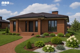 Кирпич лицевой пустотелый коричневый 1NF гладкий