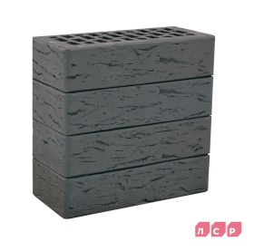 Кирпич лицевой пустотелый графитовый 1NF рустик