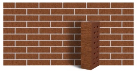 Клинкер фасадный тёмно-красный "Эдинбург" 0,71NF тростник