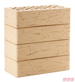 Кирпич лицевой пустотелый бежевый 1NF рустик