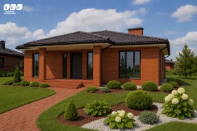 Кирпич лицевой красный 1NF гладкий