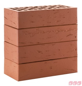 Кирпич лицевой пустотелый тёмно-красный 1NF рустик