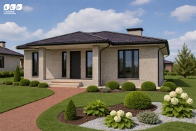 Кирпич лицевой серый 1NF гладкий